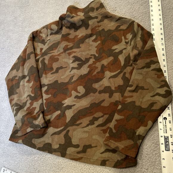 Starter Mens Quarter Zip Fleece Jacket Camouflage Outdoor Hiking Size Medium - Picture 8 of 9